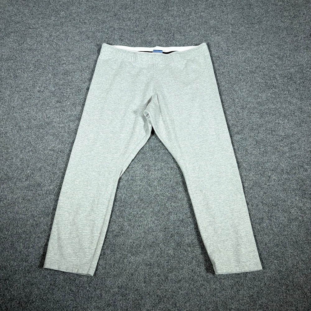 Y2K Nike Leggings Unisex Large Heather Gray Blue Tag Cropped Logo Vintage